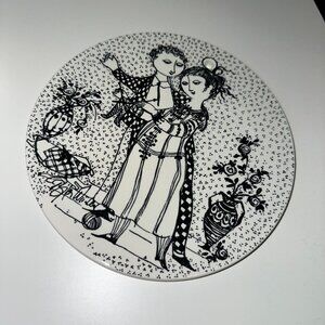 Vintage 1970s November Months of Love by Bjorn Wiinblad Decorative Wall Plate